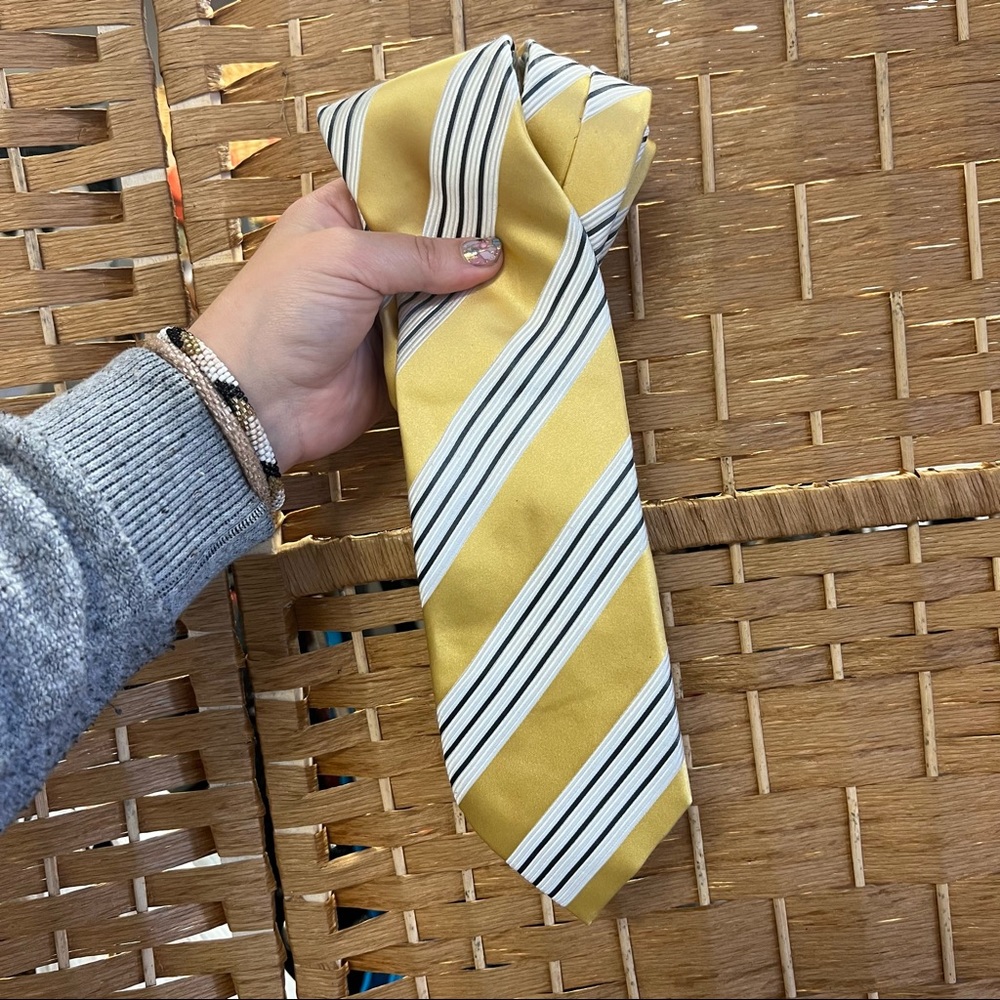 Donald J. Trump Yellow Striped Silk Tie
